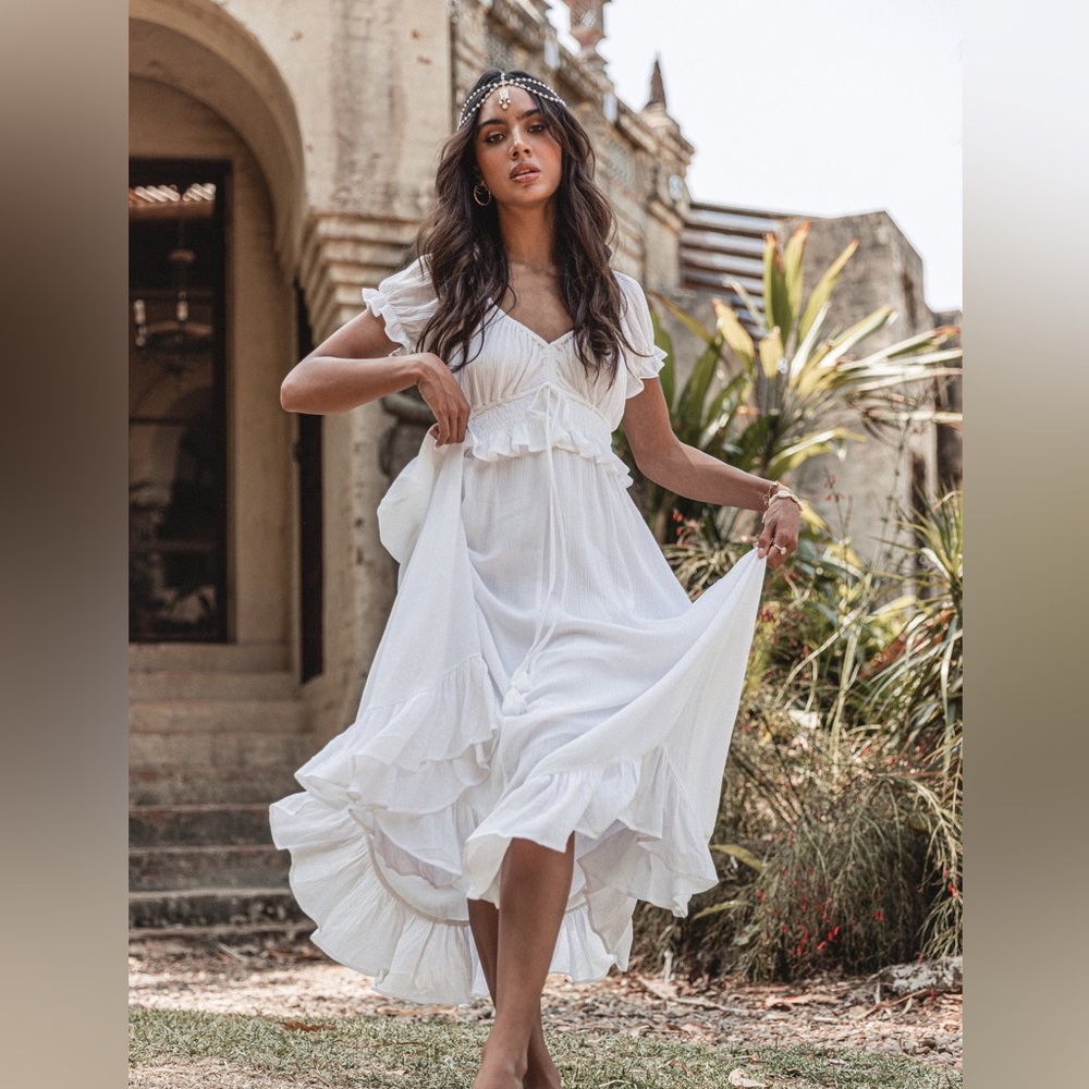 White flowy dress